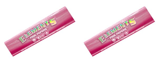 Elements Pink King Size Slim Rolling Paper (32 Leaves Per Book/50 Booklets per Case) - Available with our custom Element OrganitipS