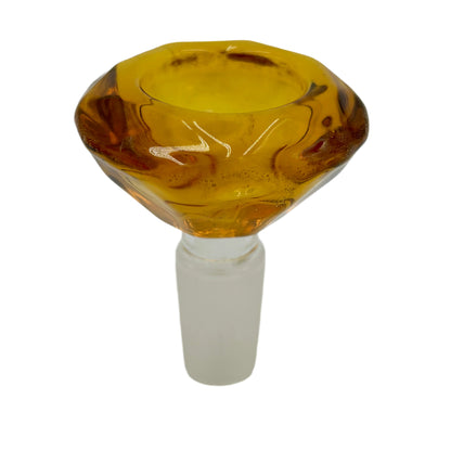 14mm Male Hand Blown Diamond Glass Bowl (Multiple Colors Available)