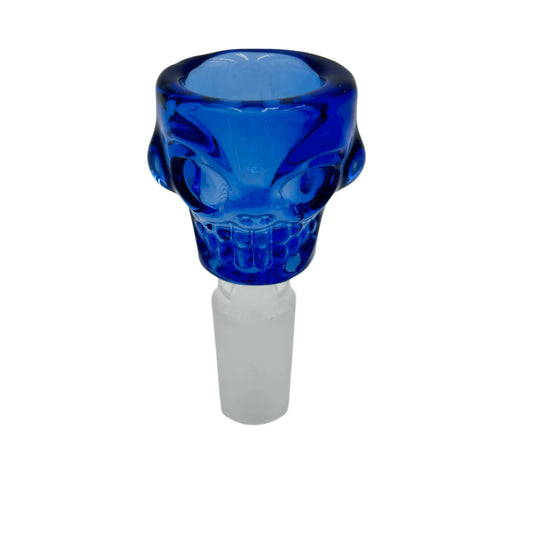 14mm Male Hand Blown Skull Glass Bowl (Multiple Colors Available)