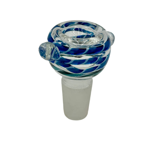 18mm Male Hand Blown Swirled Glass Bowl (Multiple Colors Available - WYSIWYG)