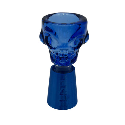 14mm Male Hand Blown Skull Glass Bowl (Multiple Colors Available)