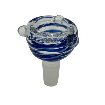 14mm Male Hand Blown Swirled Glass Bowl (Multiple Colors Available - WYSIWYG)