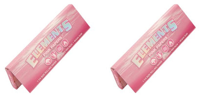 Elements Pink 1 1/4 Rolling Papers (50 Leaves Per Book/25 Booklets per Display) - Available with our custom Element OrganitipS