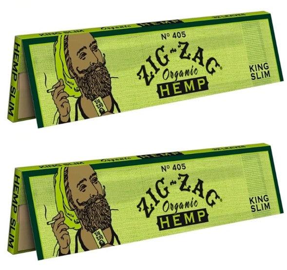 Zig-Zag Organic King Size Slim Hemp Papers (Booklet or Case)  - Available with our custom "Smoker" OrganitipS