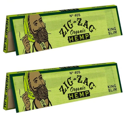 Zig-Zag Organic King Size Slim Hemp Papers (Booklet or Case)  - Available with our custom "Smoker" OrganitipS