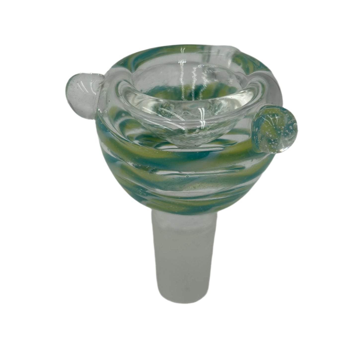 14mm Male Hand Blown Swirled Glass Bowl (Multiple Colors Available - WYSIWYG)