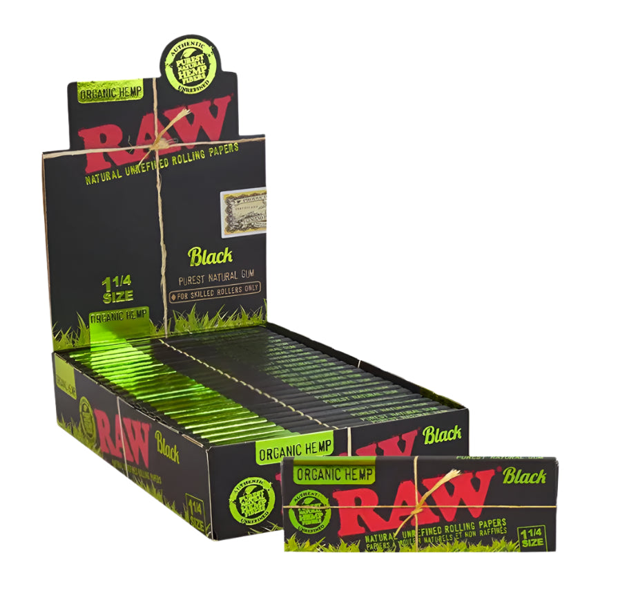 RAW Black Classic or Hemp 1 1/4 in - Available with our custom "RAW" OrganitipS