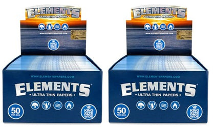 Elements - King Size Wide - Ultra Thin - Rolling Paper (33 Sheets / 50 Booklets) - Available with our custom Element OrganitipS