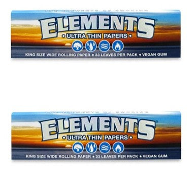 Elements - King Size Wide - Ultra Thin - Rolling Paper (33 Sheets / 50 Booklets) - Available with our custom Element OrganitipS