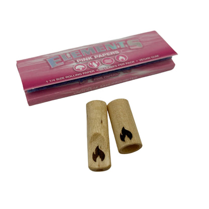 Elements Pink 1 1/4 Rolling Papers (50 Leaves Per Book/25 Booklets per Display) - Available with our custom Element OrganitipS