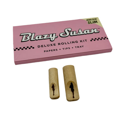 Pink or Purple Blazy Susan King Size Slim Rolling Papers + Tips + Tray - Available with our custom "Silhouette" OrganitipS