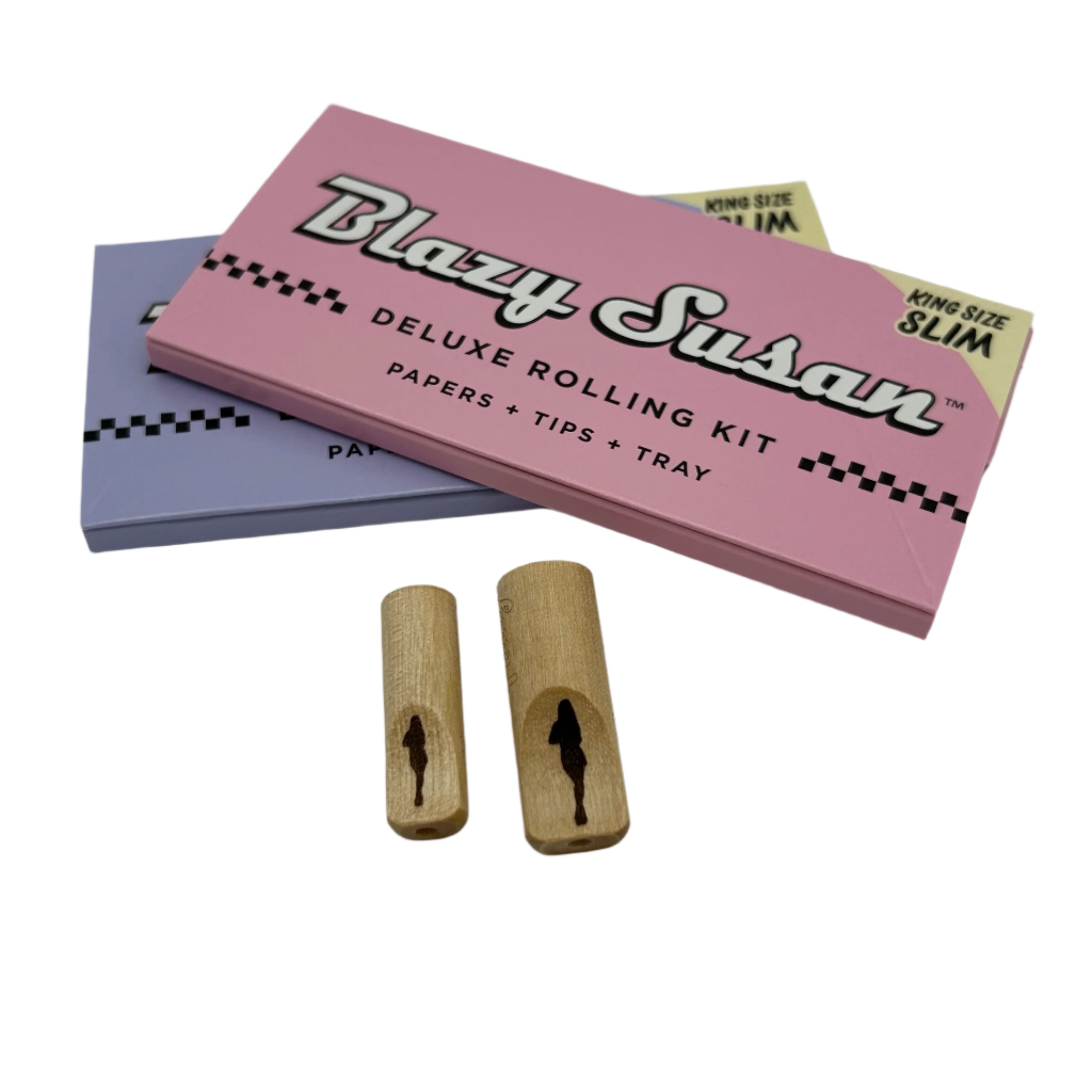 Pink or Purple Blazy Susan King Size Slim Rolling Papers + Tips + Tray ...