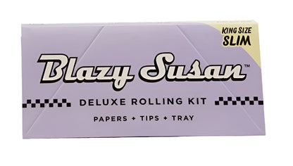 Pink or Purple Blazy Susan King Size Slim Rolling Papers + Tips + Tray - Available with our custom "Silhouette" OrganitipS