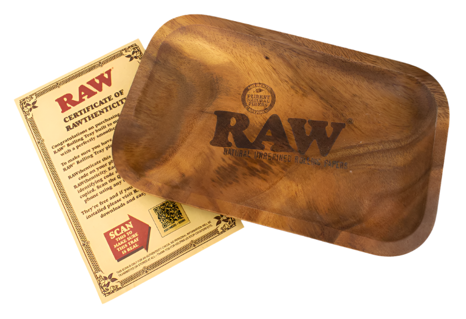 RAW Wood - Small Rolling Tray - Carved from sustainable acacia wood!