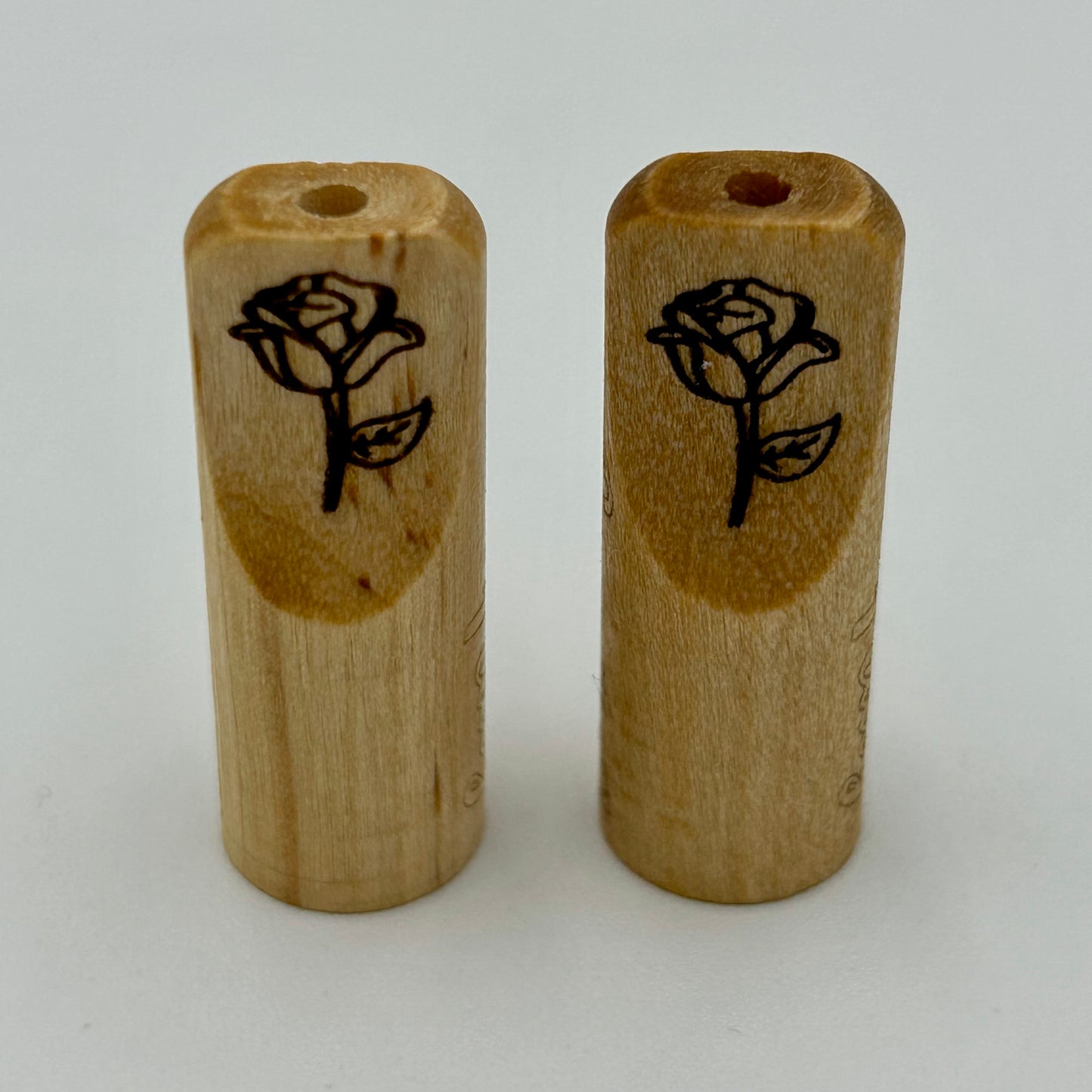 Custom Laser Etched Rose Design OrganitipS + Blazy Susan Rose Wraps