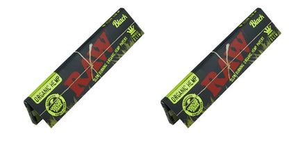 Raw Black Organic Hemp King Size Slim Rolling Paper (32 Sheets per Pack / 50 Packs Display) - Available with our custom "RAW" OrganitipS