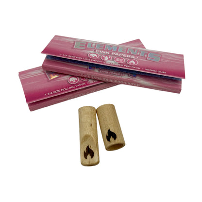 Elements Pink 1 1/4 Rolling Papers (50 Leaves Per Book/25 Booklets per Display) - Available with our custom Element OrganitipS