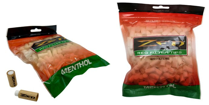 Zen Regular Menthol Filter Tips - 200 Pack - Zen OrganitipS Pro Custom Etched Tips